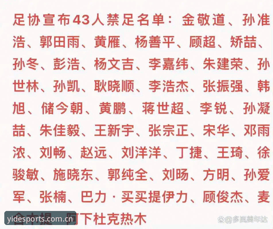 中国足协第三批禁足名单详解：17人终身禁赛48人受罚
